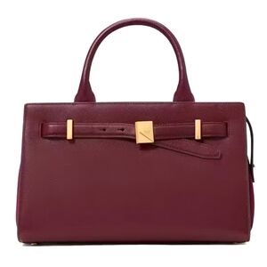 NWT Kate Spade Deco Pebbled Leather & Suede Medium Satchel, Cherry Juice Multi